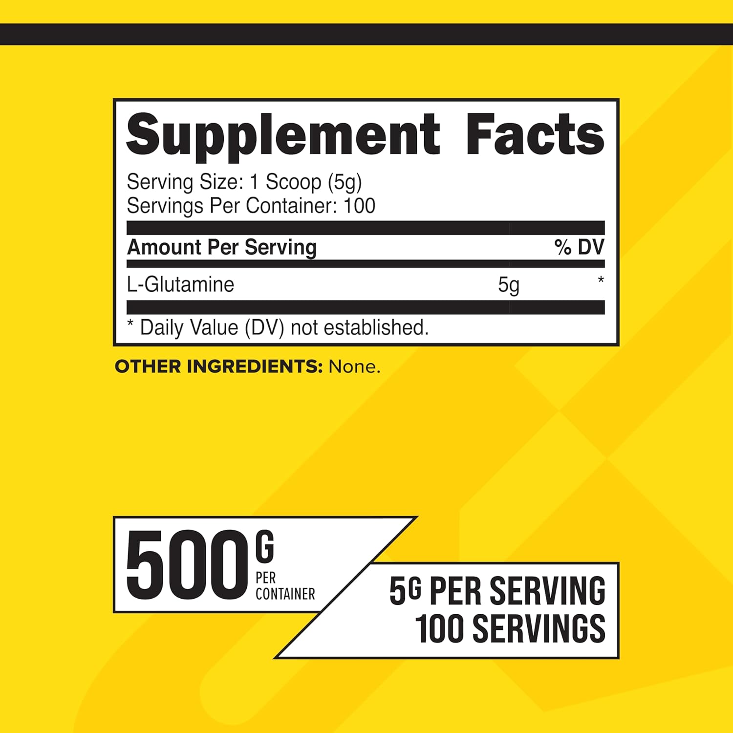 Primaforce L-Glutamine Powder 500 Grams (1.1 LBS) Unflavored - Pure L-Glutamine Powder, 5g per Serving, GMO-Free, Gluten-Free, 100 Servings