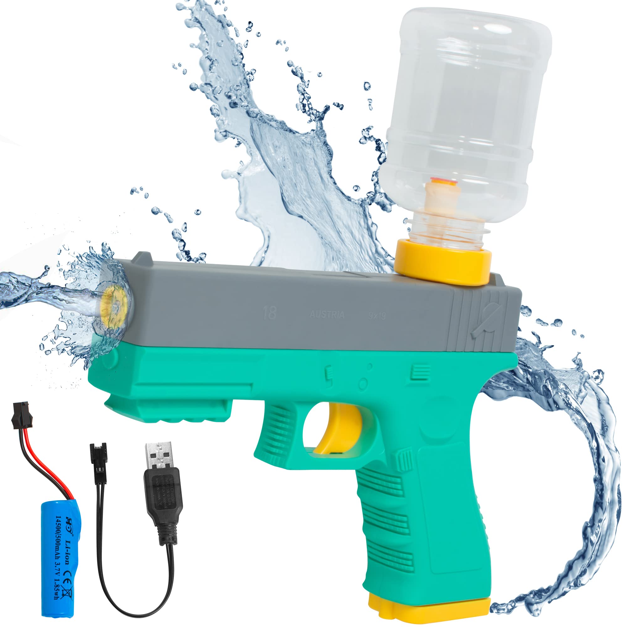 Photo 1 of Automatic Electric Water Gun for Adults & Kids - Full Auto Water Pistol Shooting Up to 23FT - Squirt Guns & Water Blaster Water Toys for Summer Beach Pool Toys - Water Guns for Adults & Kids Ages 8-12 Green