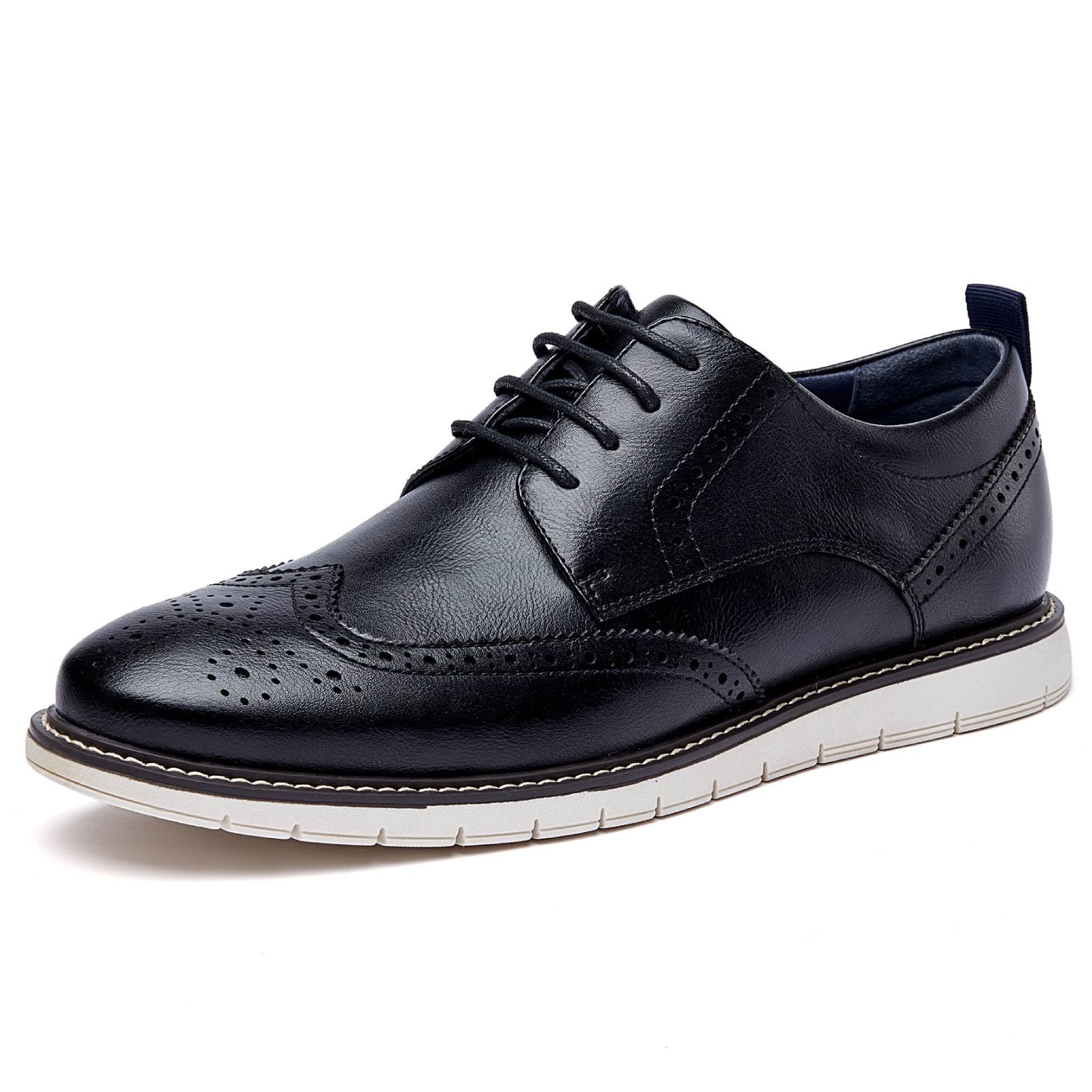 Mens Casual Oxfords Plain Toe Business Formal Dress Shoes Brown Black