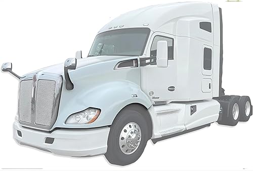 Miniatura 3 de KOZAK Guardabarros de capó de servicio largo para lado izquierdo del conductor para Kenworth T680 2012-2021 PLUS Logo, 2 limpiaparabrisas de 22,