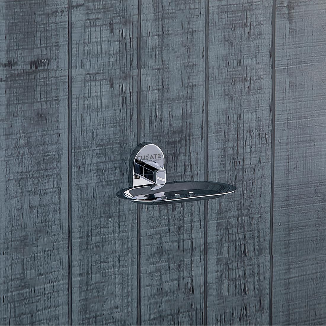 CURATE Pure Brass Solo Single Soap Dish - Corroison, Rust Free Soap Holder/Soap Tray/Soap Stand (Premium Chrome Finish Wall Mounted Bath Accessories)