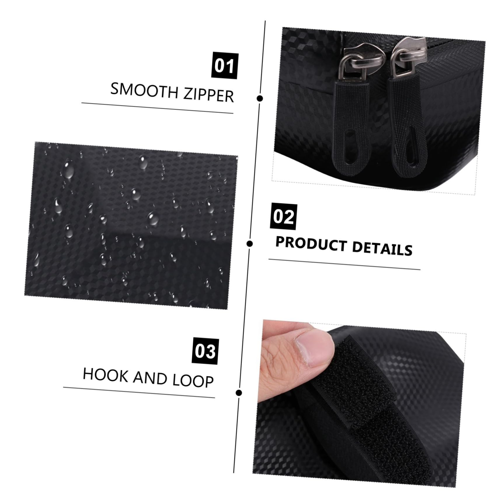 Sacoche Étanche pour Guidon de Trottinette et Vélo Électrique Pochette de Rangement Rigide EVA Capacité Spacieuse Multifonction pour Téléphone et Accessoires Fermeture Zippée