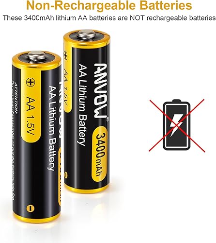 Miniatura 6 de Baterías de litio AA, paquete de 4 baterías dobles A de 3400 mAh 1.5 V de larga duración para cámara, timbre de video, controladores de juegos,