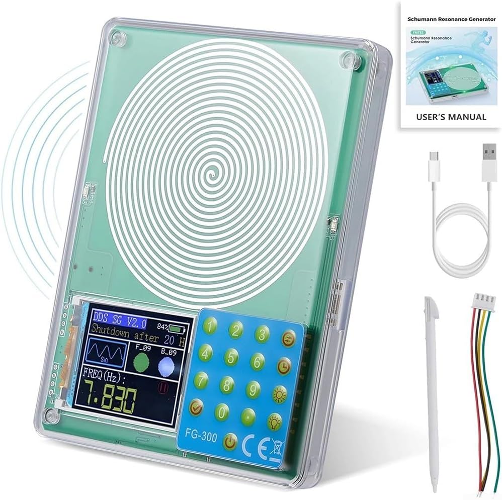 Function Signal Generator, FG-300 Adjustable Frequency Generator 0.01Hz-200kHz 3V/5V Amplitude Sine Square Wave for Schumann Resonance Lab Instrument with Acrylic Housing