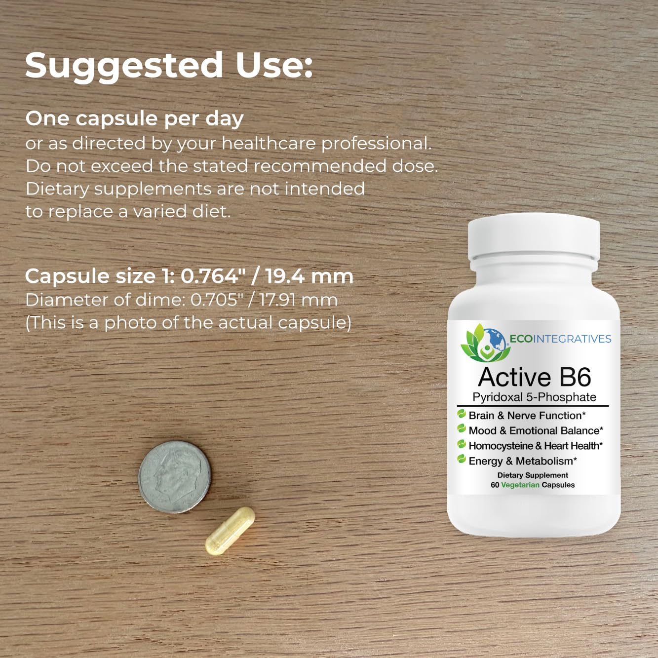 Active B6 P5P - Pyridoxal-5-Phosphate 33.8mg, 60 Capsules — Amazon image 4