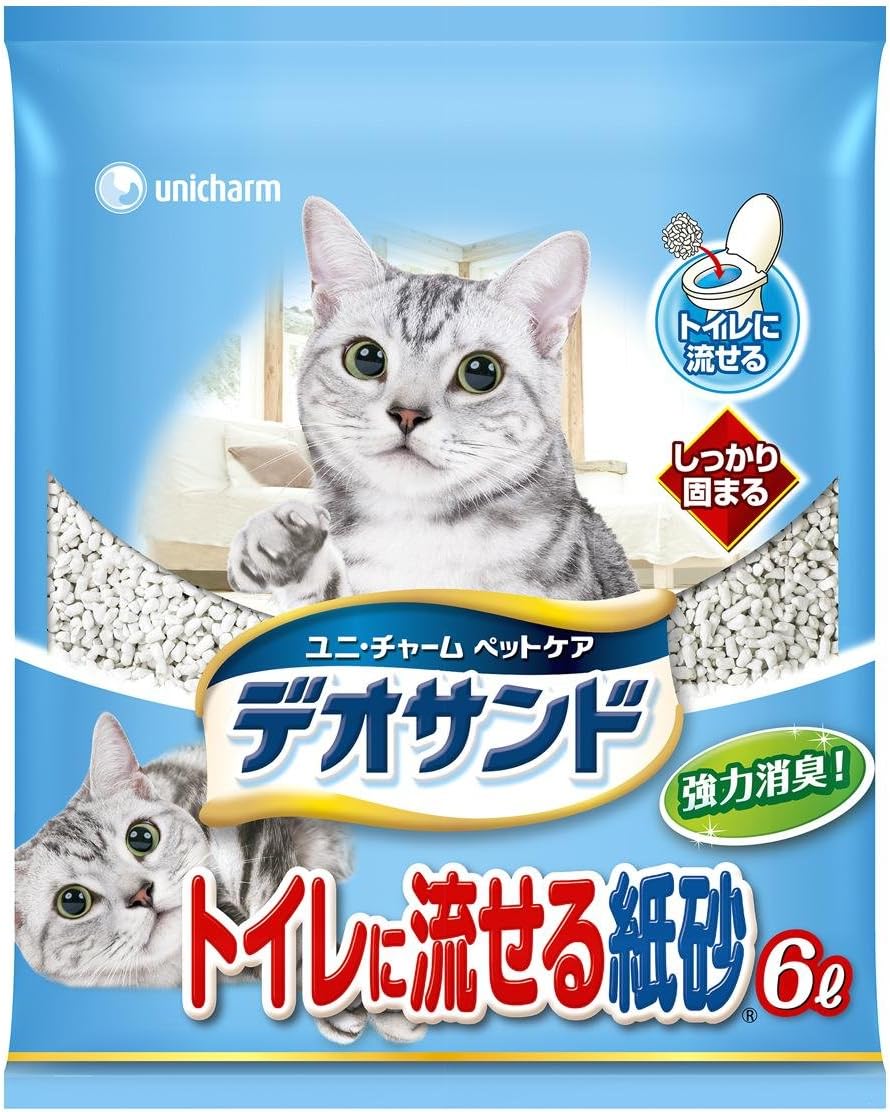 デオサンド トイレに流せる紙砂 6l デオサンド 猫砂 通販 Amazon