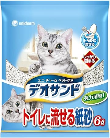 Amazon デオサンド トイレに流せる紙砂 6l デオサンド 猫砂 通販
