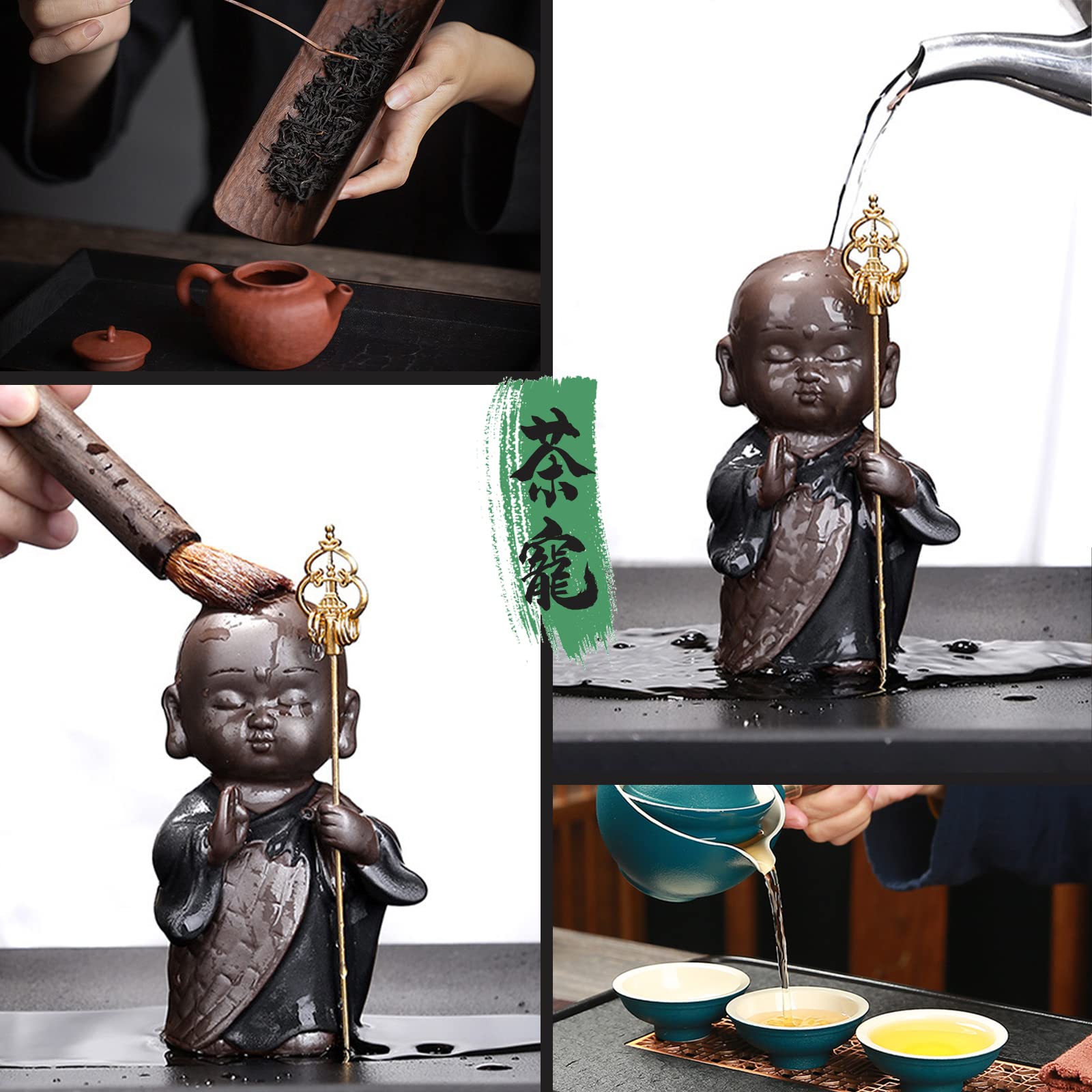 Amazon｜茶寵 仏像 お守り 土偶 置物 お坊さん 風水グッズ 縁起物 茶の