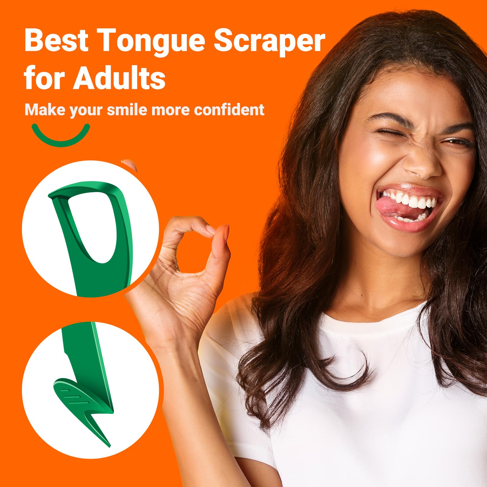 Raspadores de lengua para adultos, raspador de lengua desechable con púas dentales, el mejor limpiador de lengua de plástico desechable, sin BPA, kit esencial de higiene bucal, 36 unidades