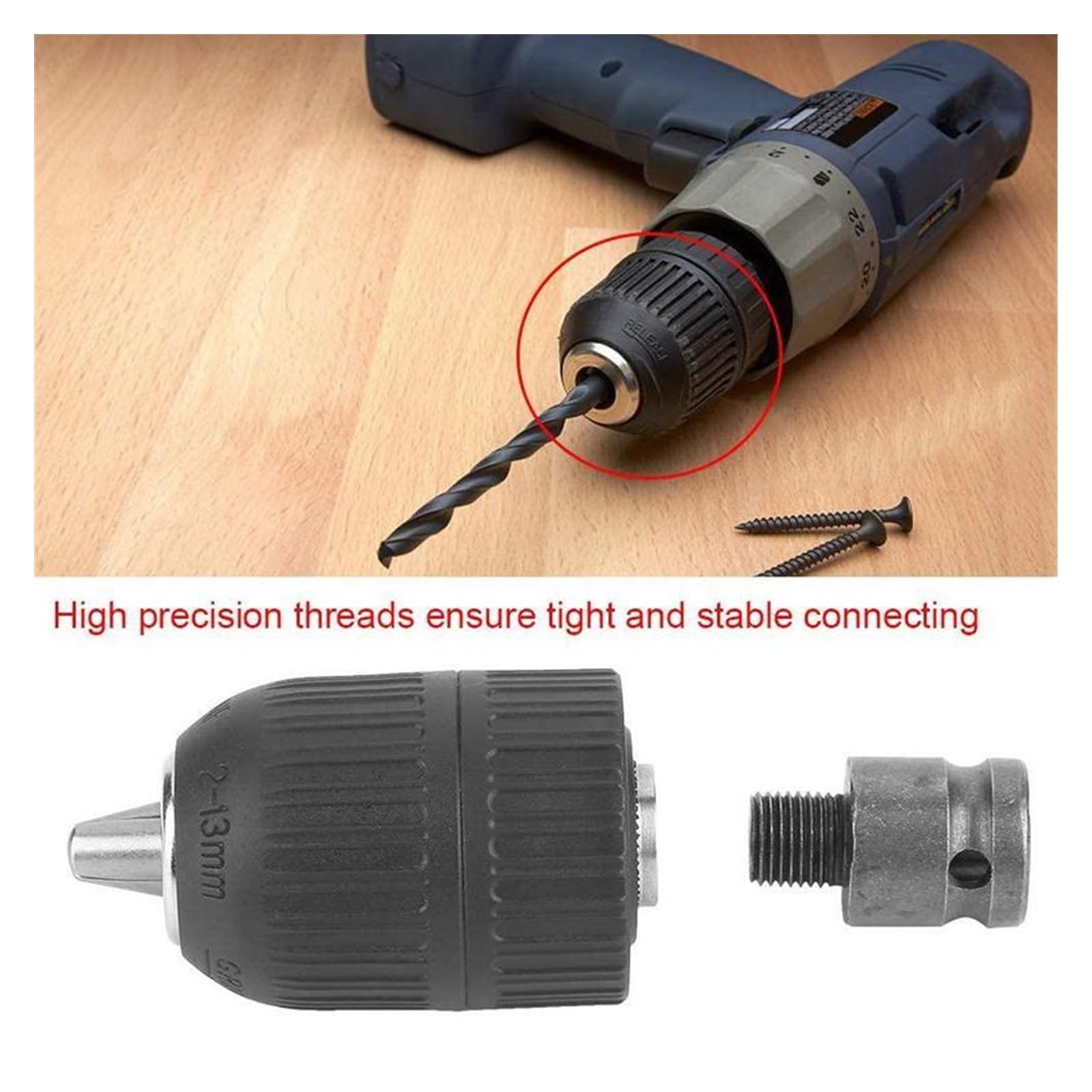 1/2 tuleja adaptera klucza elektrycznego mały młot pneumatyczny półka do obróbki drewna adapter klucza elektrycznego uchwyt wiertarski elektryczny (Color : 02)