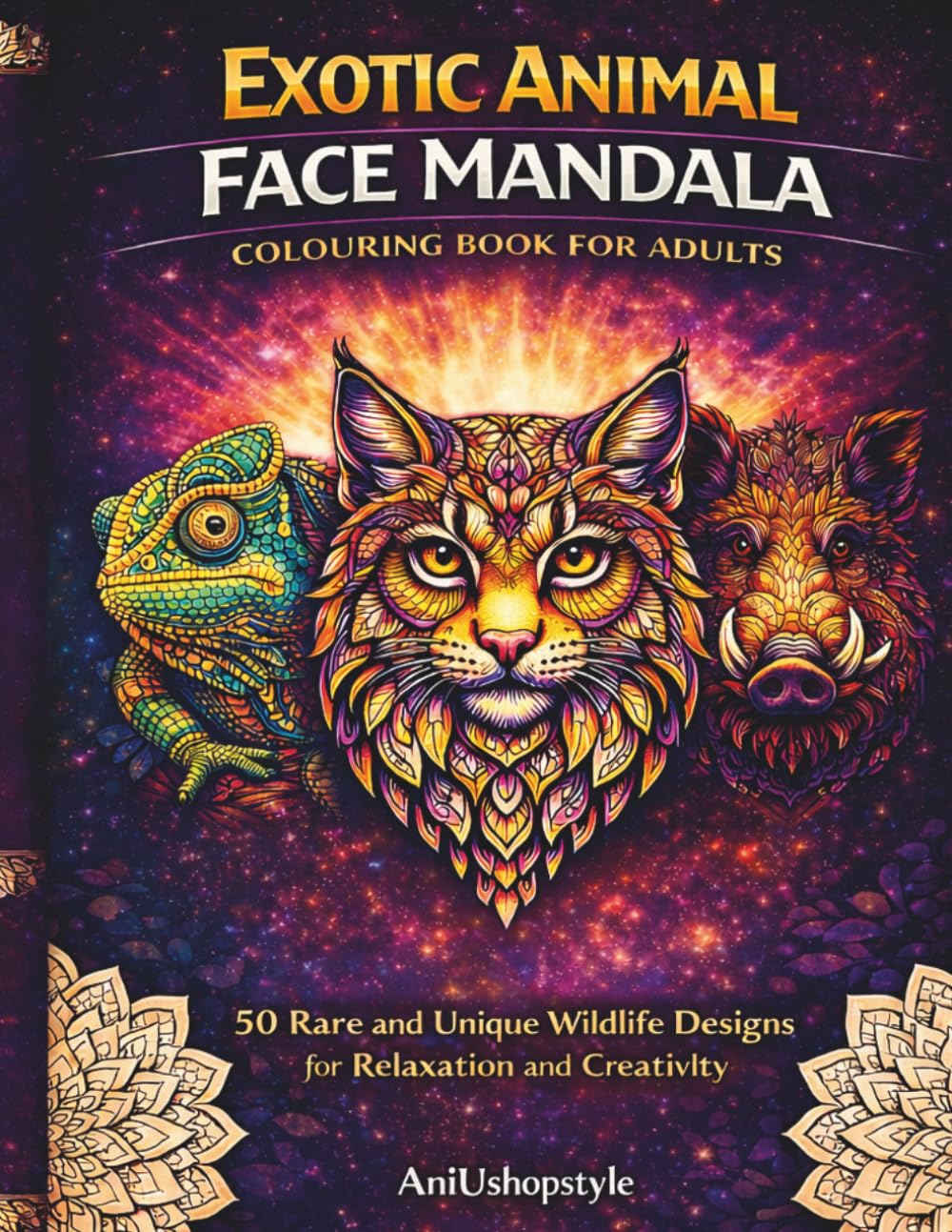 Exotic Animal Face Mandala Colouring Book for Adults: 50 Rare and Unique Wildlife Designs for Relaxation and Creativity (Relaxing Mandala Colouring Series)