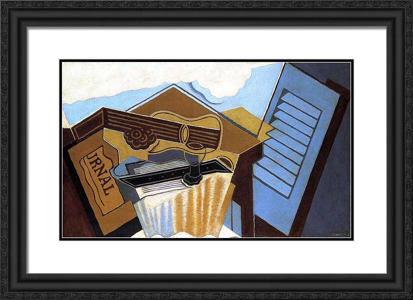 ArtDirect Gris, Juan 24x18 Gold Ornate Framed Art Print with Double Matting Titled: The Cloud