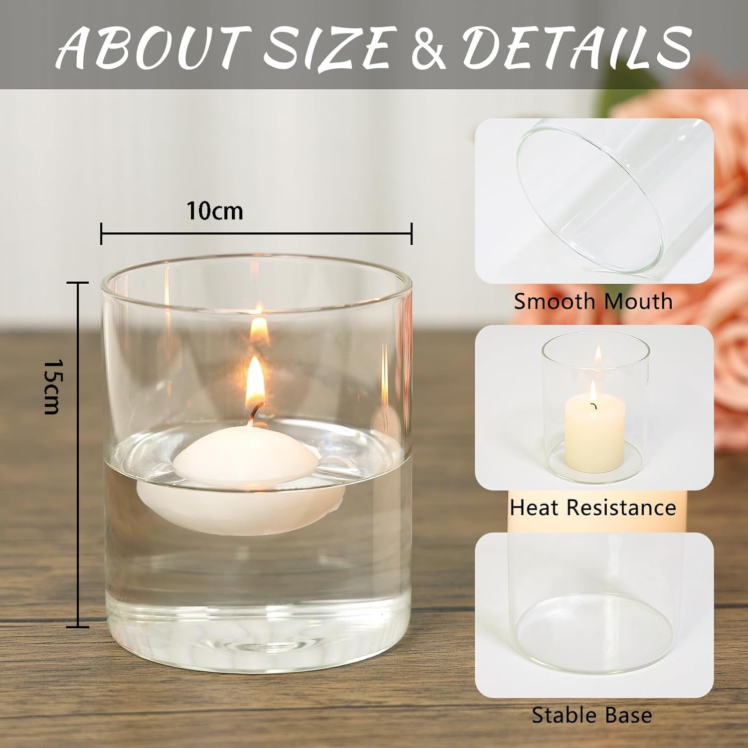 Vase à Fleurs En Verre Transparent Haut Et Bon Marché Pour Mariage De Fille Avec Bougie