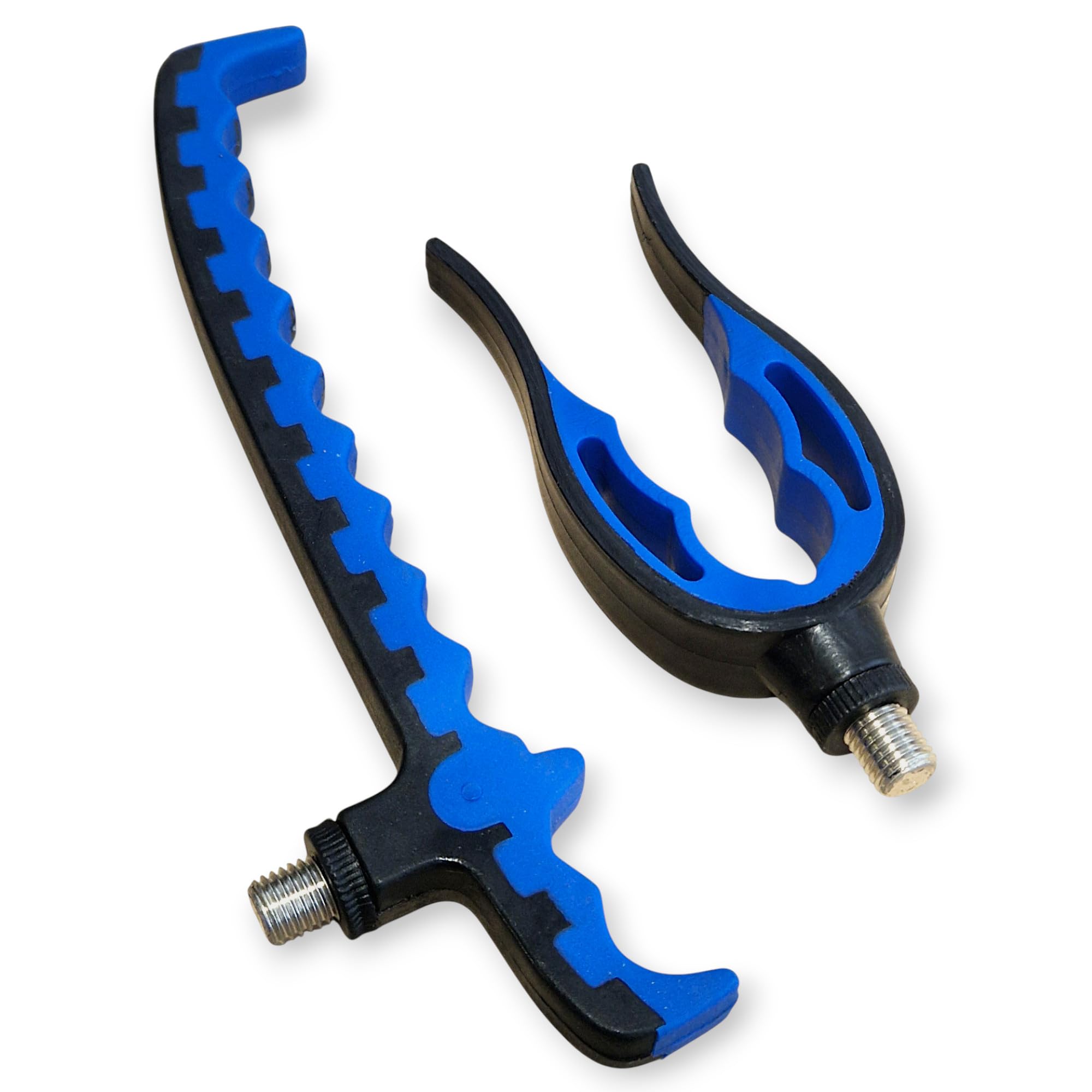 Tjr Tackle Black And Blue Coarse Fishing Rod Rest Heads With Feeder Head And Flexi Gripper Rear Butt Rest