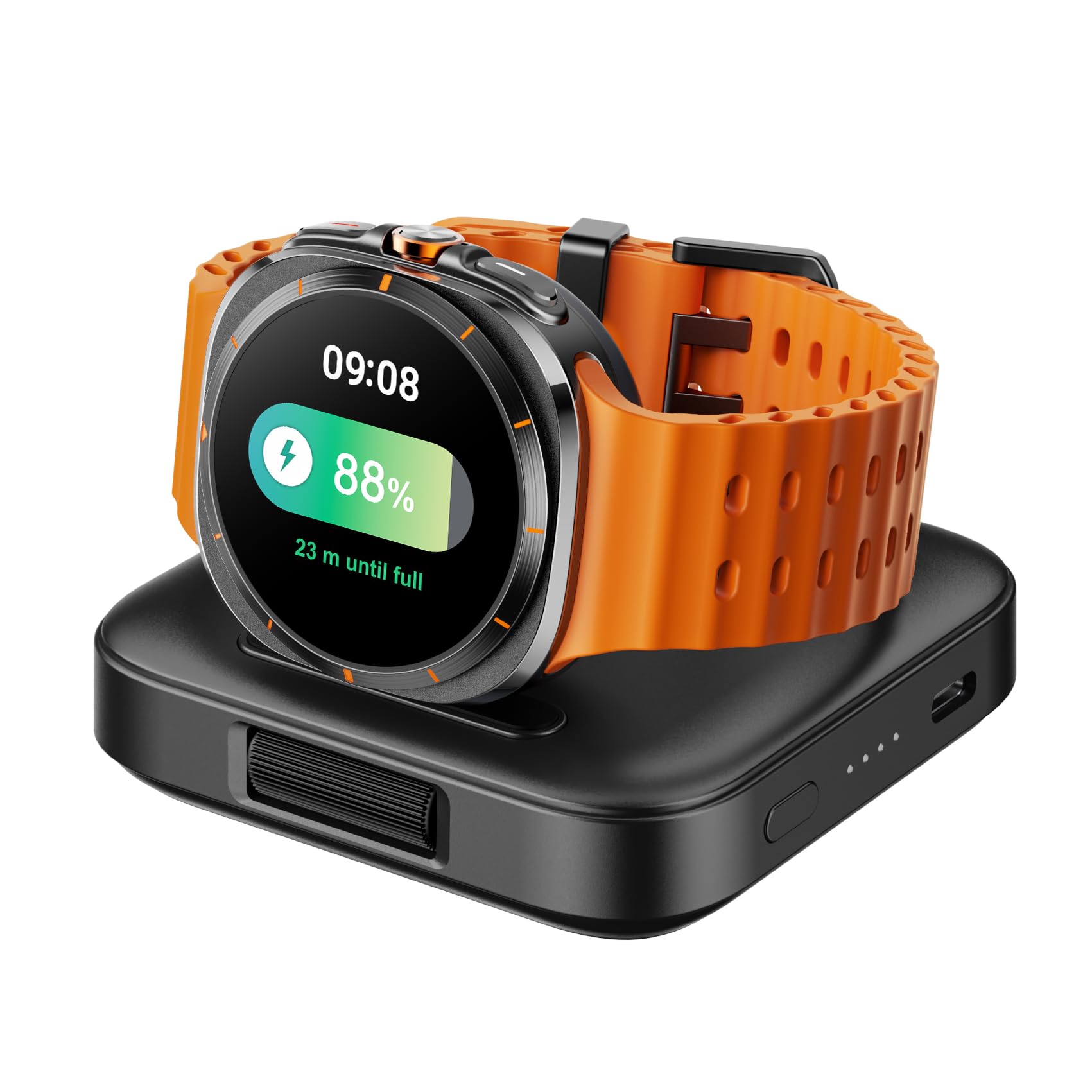 Chargeur Portable pour Samsung Galaxy Watch 8/8 Classic/7/Ultra/FE/6/6 Classic/5/5 Pro/4/4 Classic/3/Active 2/Active, 1800mAh Stations de Charge pour Voyage, SwanScout 303S