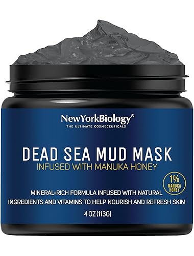 New York Biology - Mascarilla de barro del Mar Muerto para cara y cuerpo con miel de manuka reductor de poros de calidad de spa para acné puntos