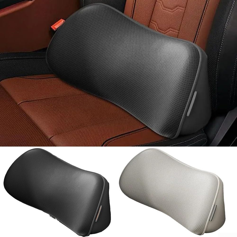 Cojín lumbar para coche, 39 cm, antideslizante, ergonómico, color negro