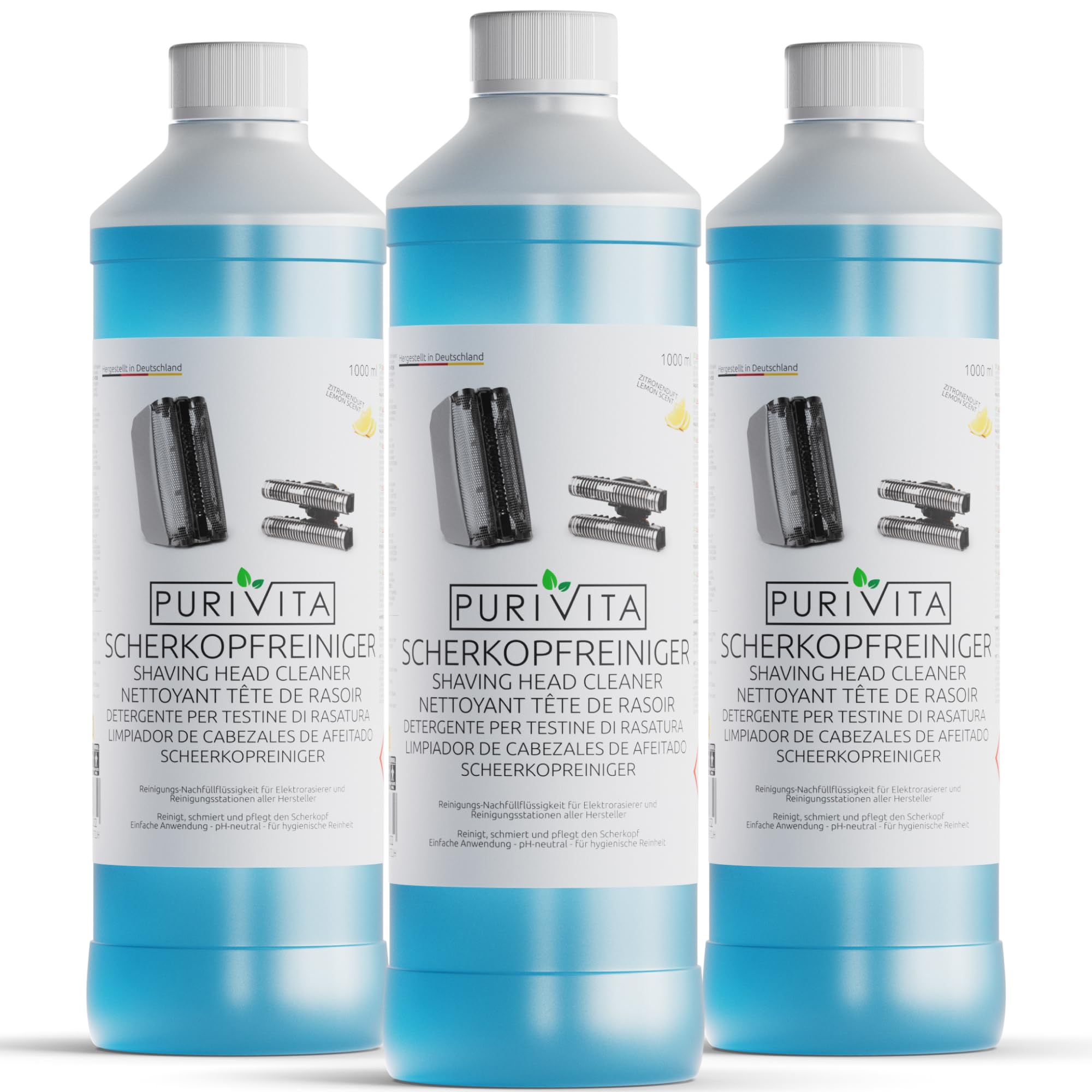 Purivita - Nettoyant Rasoir 3000 ml - Compatible avec Braun et Phillips - Liquide de remplissage