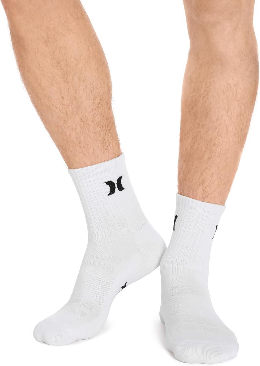 Hurley Mens 8 Pack Sport Cushioned High Quarter Crew Socks - Image 5