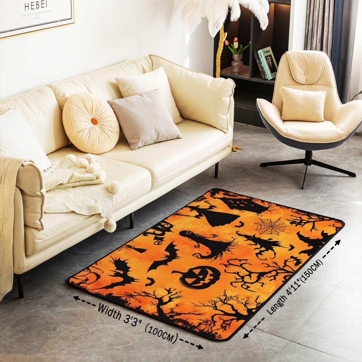 Loussiesd Ghost House upiorny Halloween dywanik 150 x 200 cm