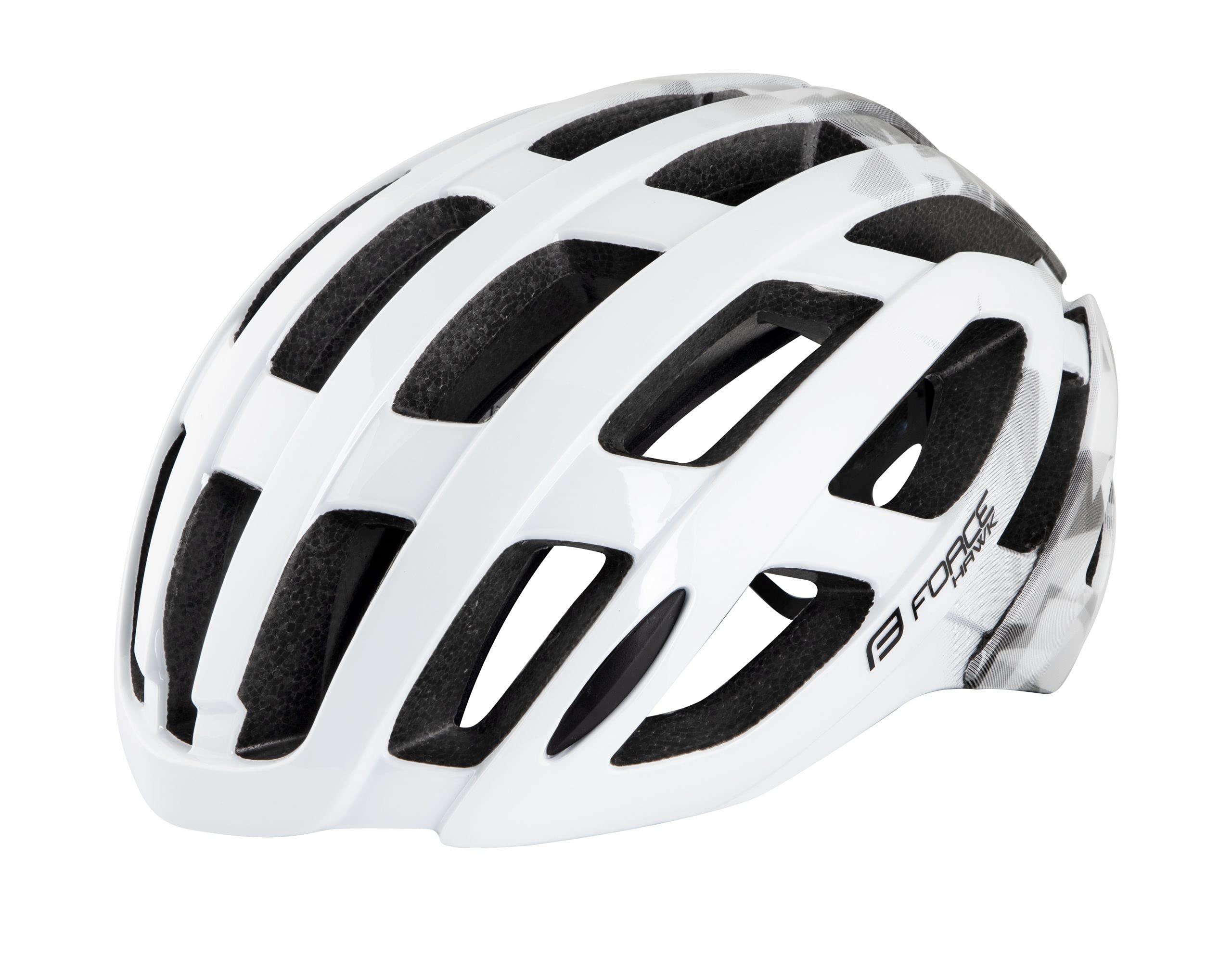 Casco Ciclismo Force Hawk Blanco-Negro Talla S-M