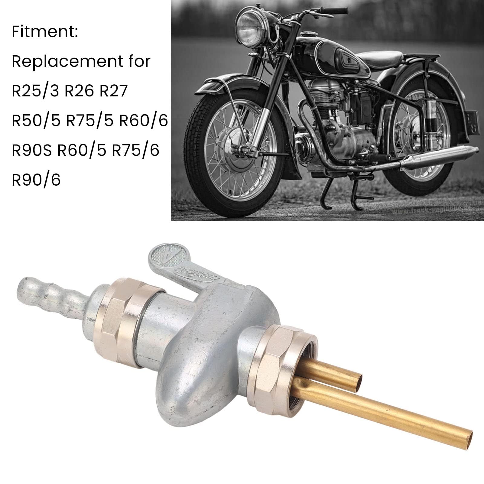 Rubinetto Carburante Metallo per R25/3 R26 R27, 2 Fori