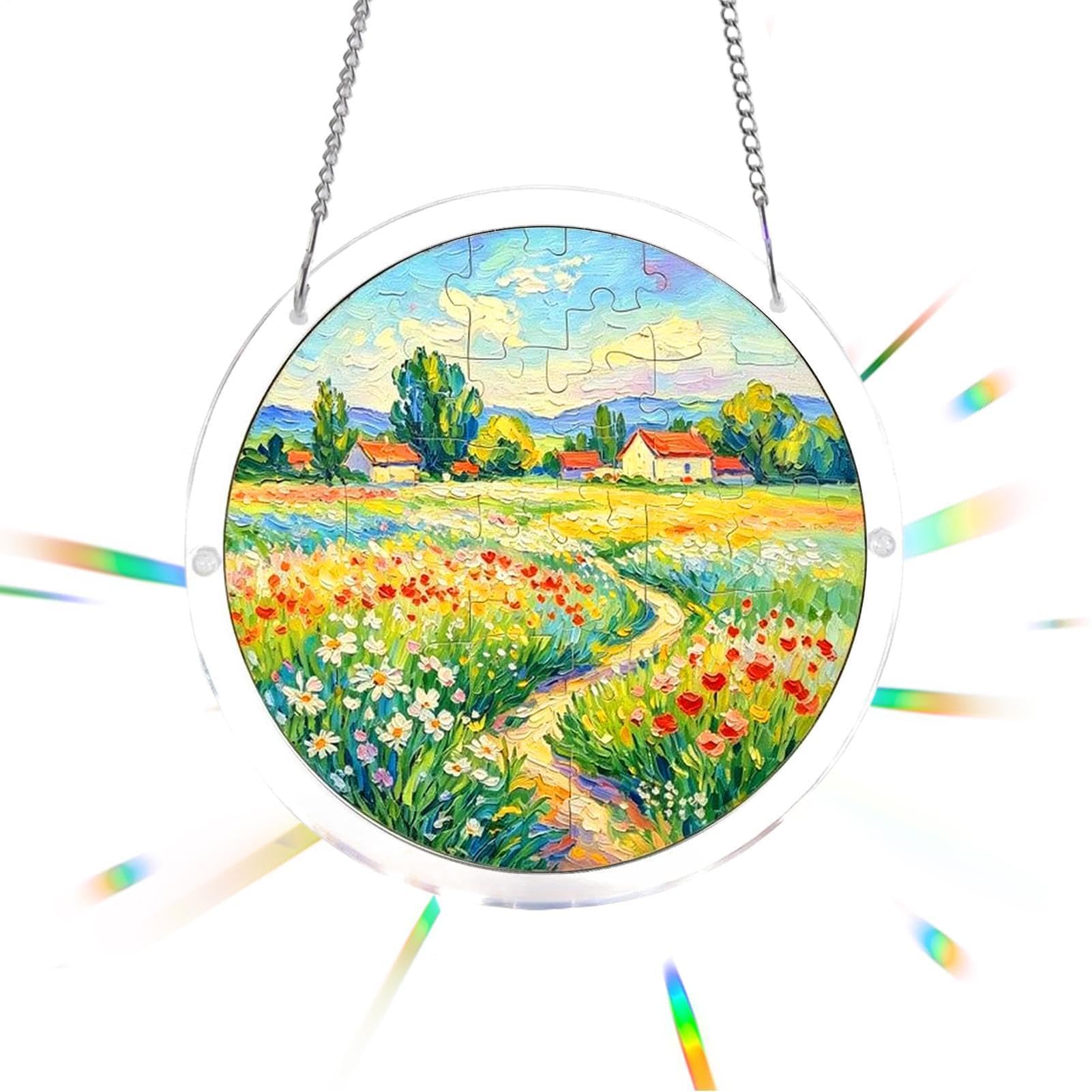Muiltvoe Garden Suncatcher - Decorative Puzzle Wall Pendant,Acrylic Puzzle Suncatcher | for Spring Indoor Garden Backyard Tree Outdoor Home Mother Grandma