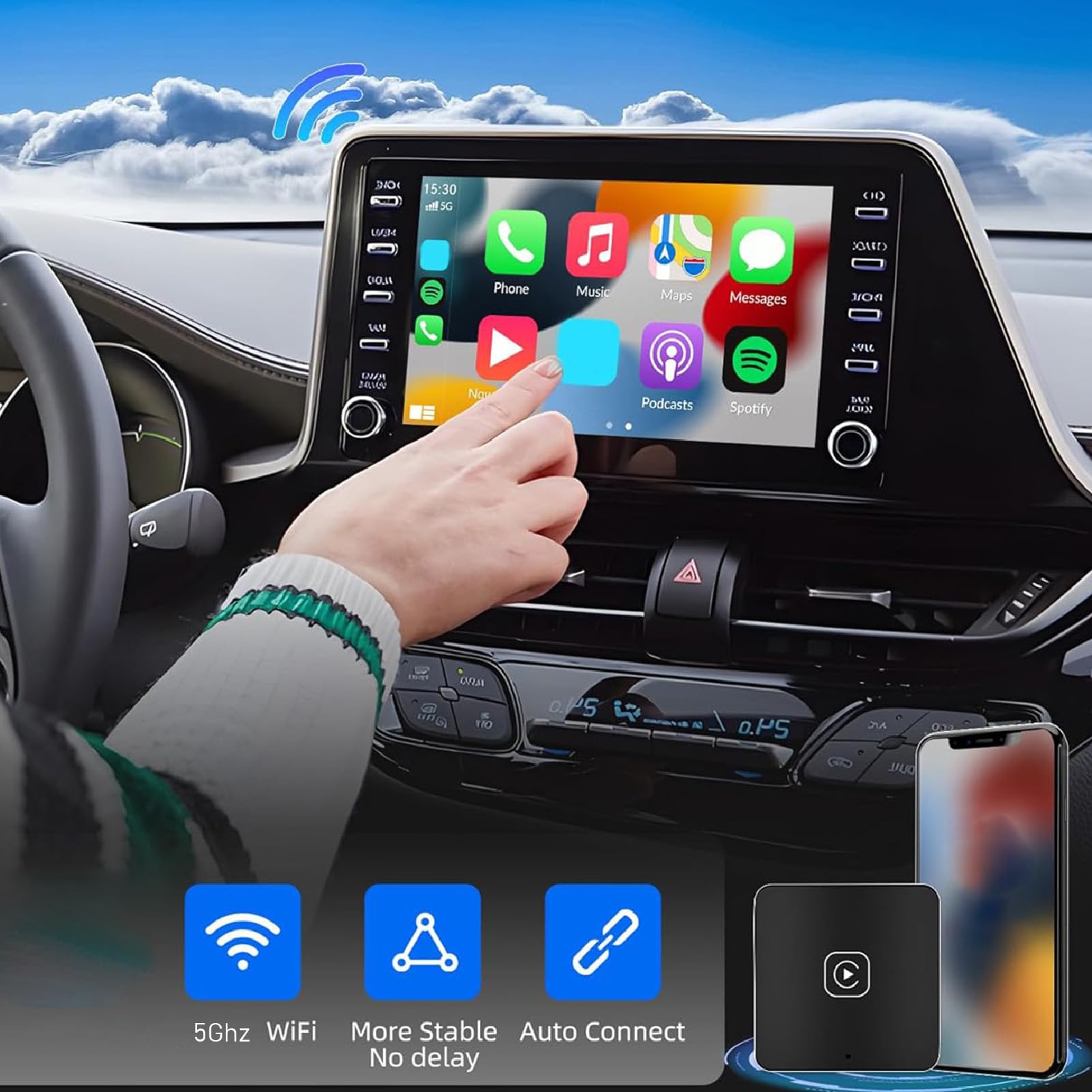 Acouto dla zasilacza do automatycznego adaptera, włącz 2 w samochodach do aktualizacji dla Auto Auto