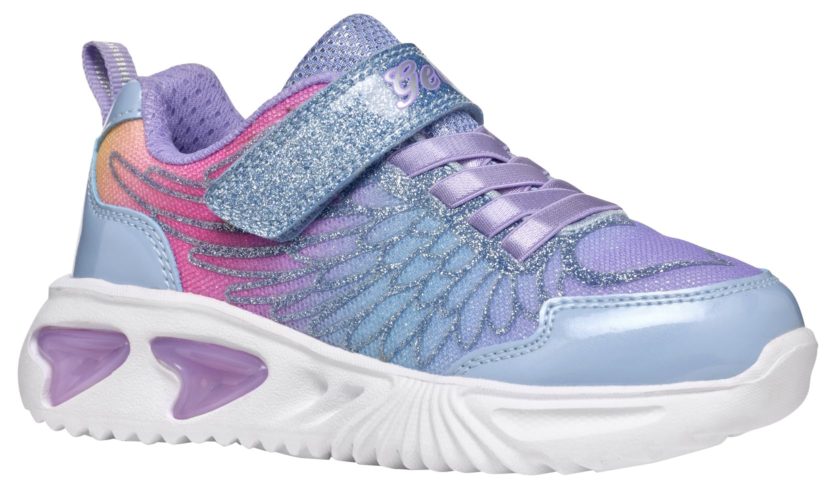 Geox Assister Light-Up Girls Trainers  Size: 1.5 Colour : Sky/Multicolour