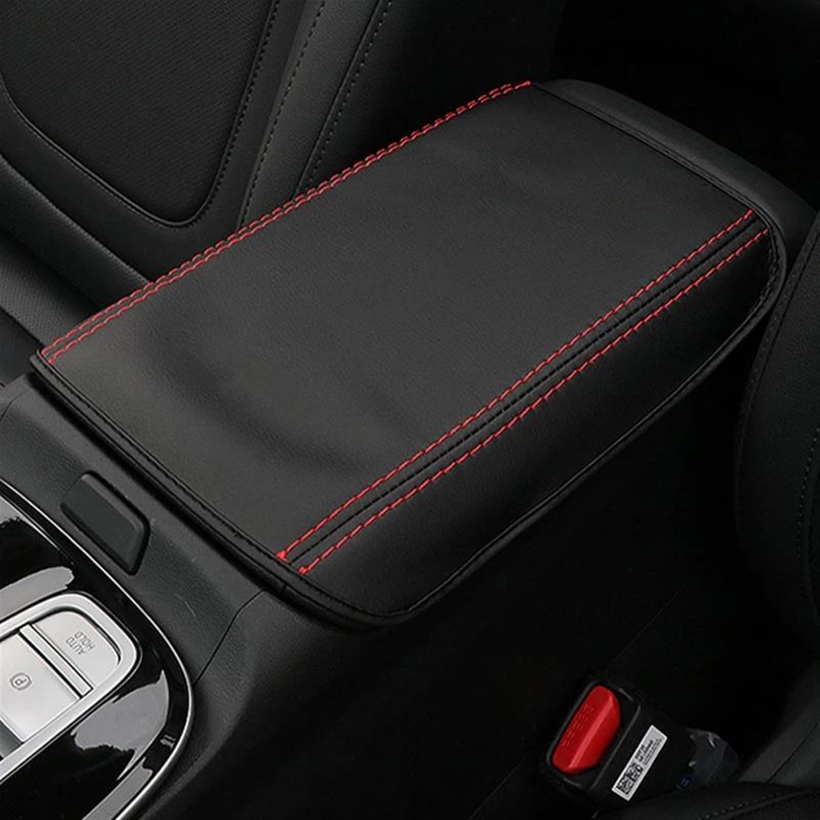 Zapora Black Red Line Car Armrest Box Center Console Lid Armrest Cover Interior Accessories For Hyundai For Tucson 2021-2023 Nx4 Suvs(Black Red Line)