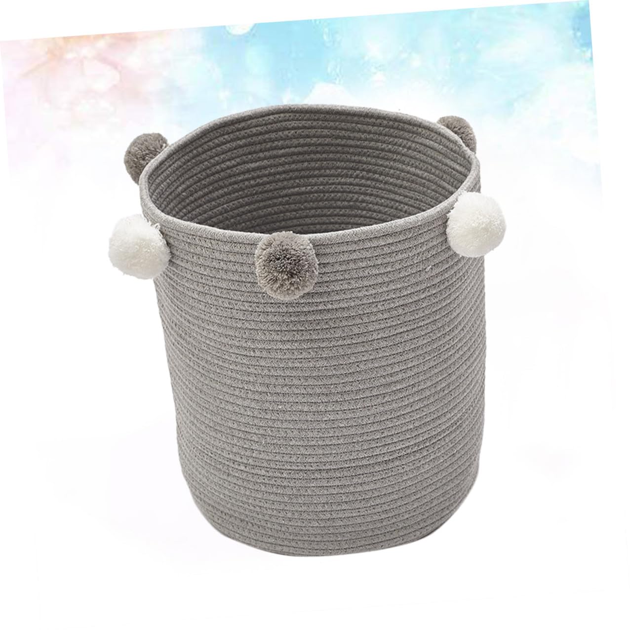 Cesto per Biancheria Rotondo in Corda di Cotone con Grande Capacità e Design Elegante, Contenitore per Vestiti Sporchi per Dormitorio e Armadio