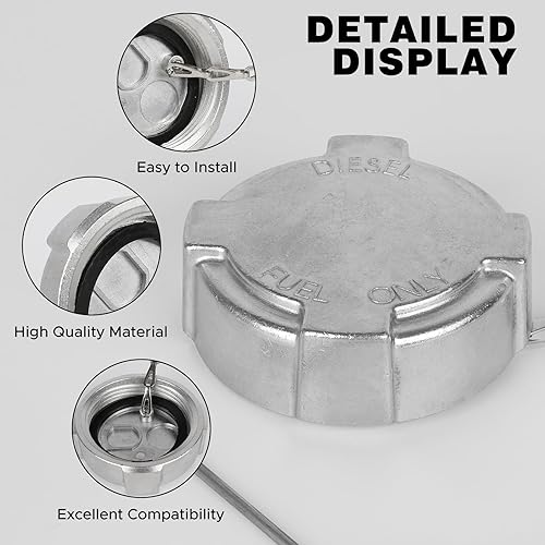 Miniatura 5 de Tapa del depósito de combustible Tapa de gasolina 2 38 "Ajuste Para Camión Freightliner M2