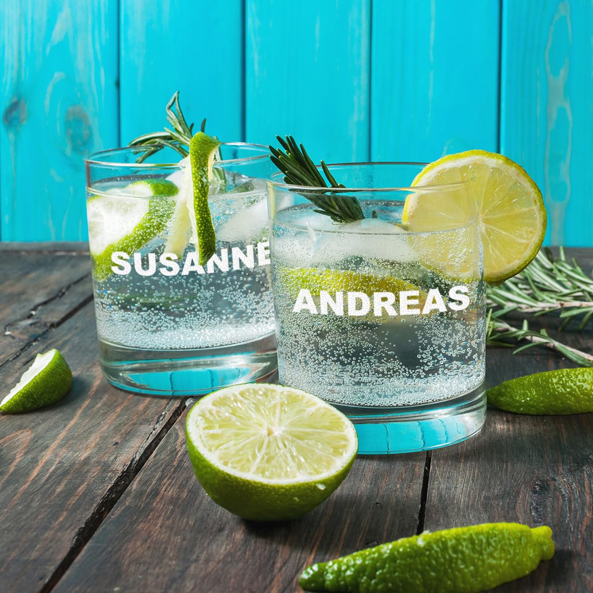 polar-effekt Wasserglas 6er-Set mit Gravur 320 ml - Trinkglas für Cocktails, Drinks, Saft, Wasser - Kristalglas - Saftglas - Weihnachten, Jubiläum Universalgläser