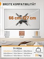 Suport TV de perete Perlegear, rotativ și înclinabil, pentru ecrane plate și curbate de 26-50 inchi, max. 25 kg, VESA 300x300 2