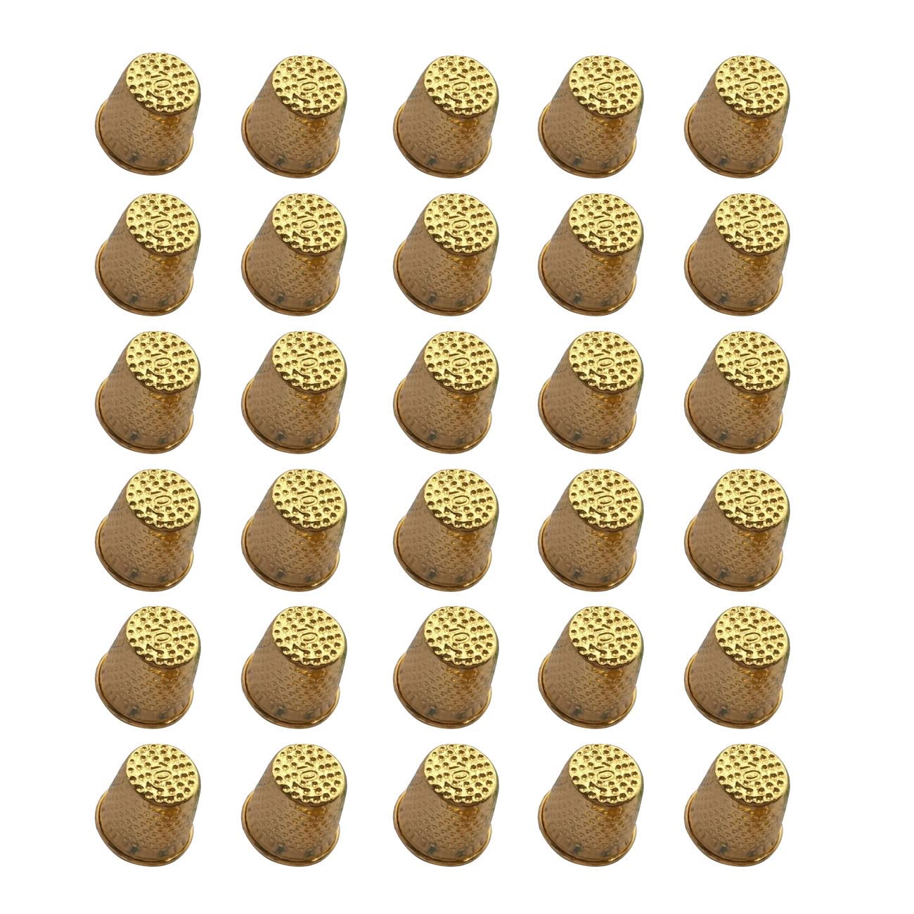 LGEGE 30 PCs Gold Toned Vintage DIY Crafts Metal Sewing Thimbles Finger Thimble Protector Shield