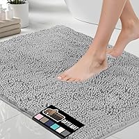 Vista 1 de GORILLA GRIP Bath Rug Mat 30x20, Thick Soft Absorbent Chenille, Quick Dry Microfiber Mats, Rubber Backing Washable Shower Floor Rugs, US Designed