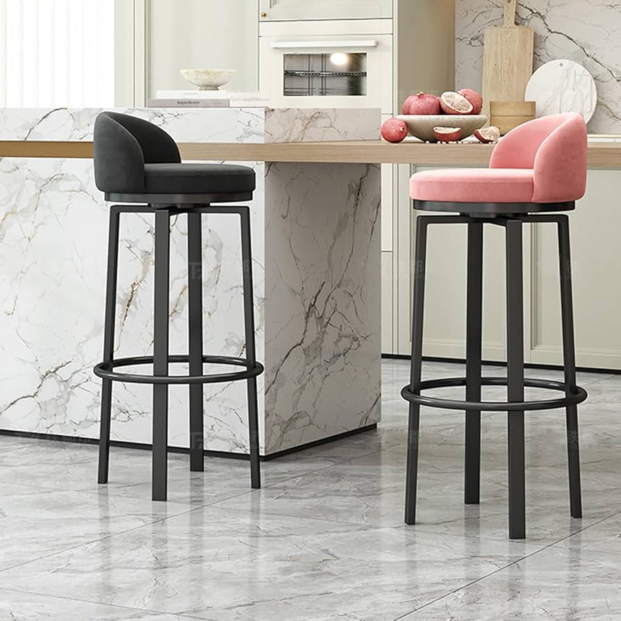 Amazon｜バーカウンター・チェア 低い背部が付いている回転棒