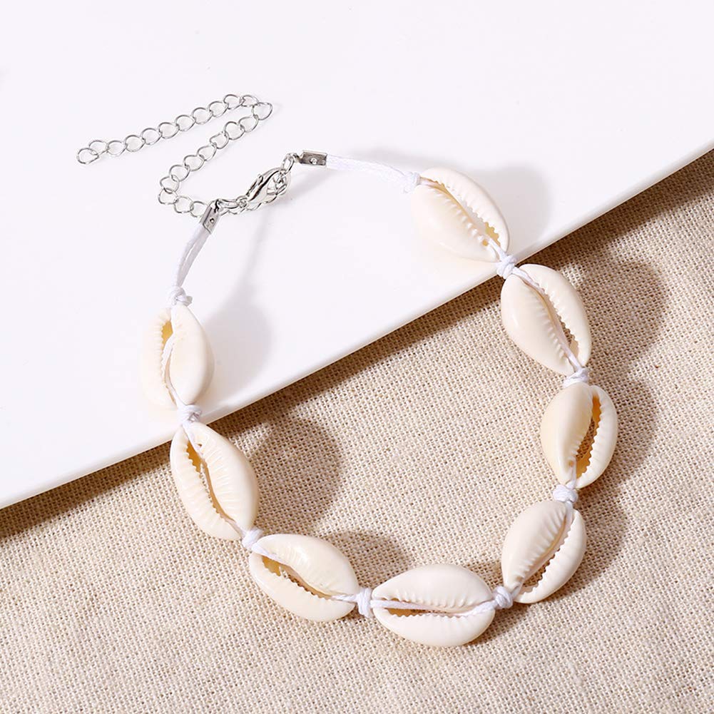 para Ella, Tobillera para Mujer, Pulsera De Tobillo con Cuentas Naturales De Concha, Joyería para Pies De Playa Hecha A Mano, Estilo Hawaiano, Ajustable para Mu,