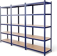 Vista 11 de ERGOMASTER Estantes de almacenamiento de garaje de 5 niveles, estantería de 2920 libras, estantería resistente, ajustable, sin pernos, organizador