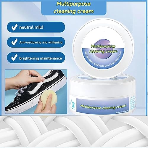 Miniatura 4 de Crema multifuncional de limpieza y eliminación de manchas, crema de limpieza multiusos, 9.17 oz de crema de limpieza de zapatos blanca, tecnología