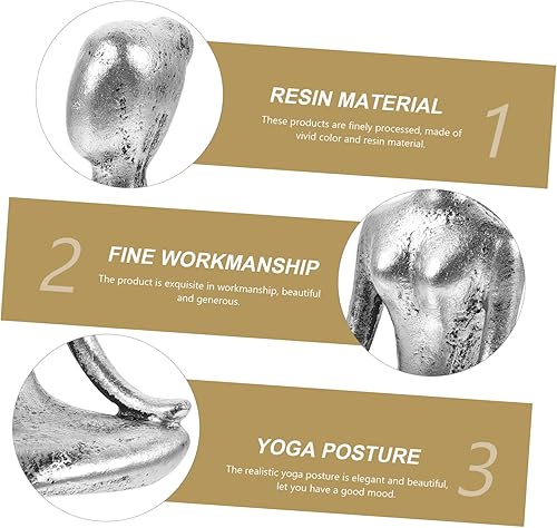 Miniatura 8 de NUOBESTY 4 unids figura abstracta estatuas de yoga estatuas estatuas de sala de estar decoración de yoga oración escultura Namaste Yoga Figuritas