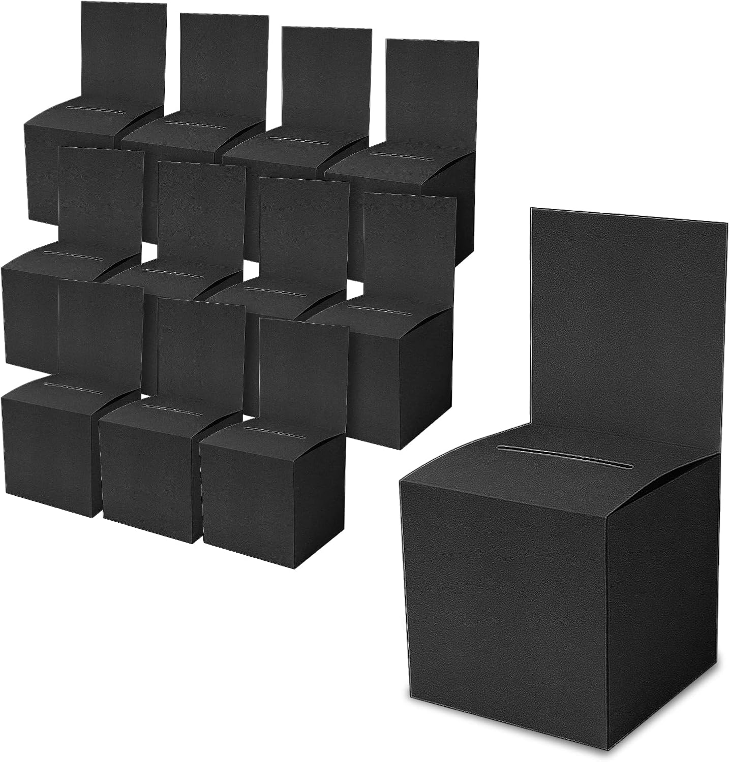 AIEX 12pcs 12x6x6 Inch Raffle Boxes for Tickets, SelfAssembled Donation Boxes for Money Ballot