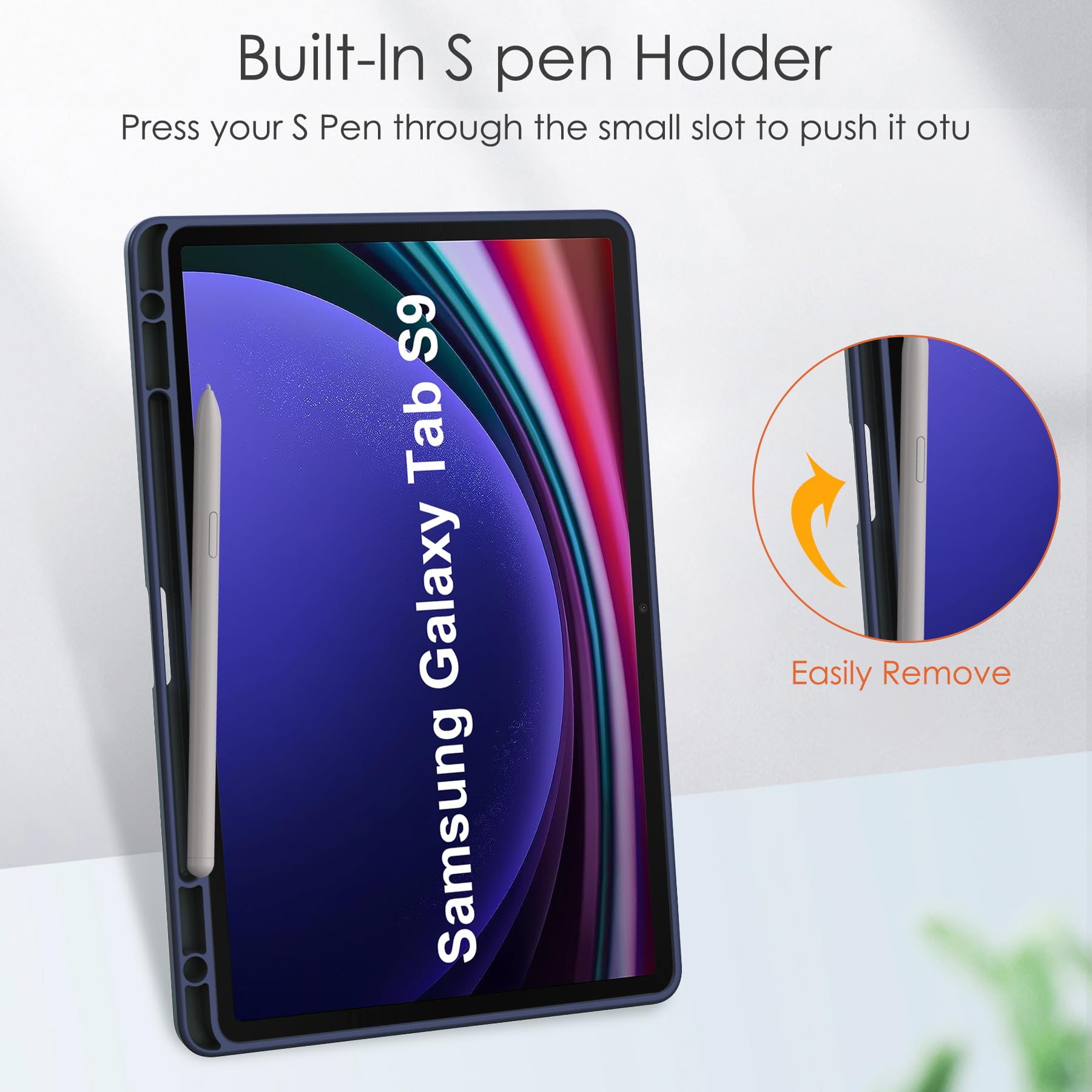 OIATROE Case For Samsung Galaxy Tab S9 11 inch, Pen Tray Design