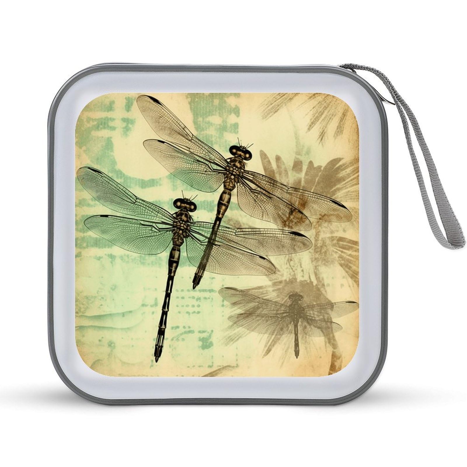 VstaDank Dragonfly Classic Dragonfly 40 Capacity DVD Protective Case with Portable CD Collection Zipper and DVD Case with Handle for Blu Ray Movies Audio Disk Music
