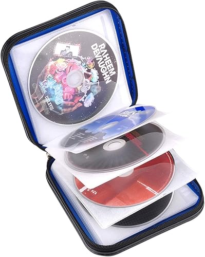 Miniatura 64 de Billetera para CD y DVD, capacidad de 32 unidades, soporte para funda de DVD y CD para automóvil, disco de almacenamiento portátil de DVD/VCD, funda