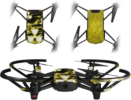 Skin Decal Wrap Pack 2 para DJI Ryze Tello Drone Radioactivo amarillo Drone no incluido