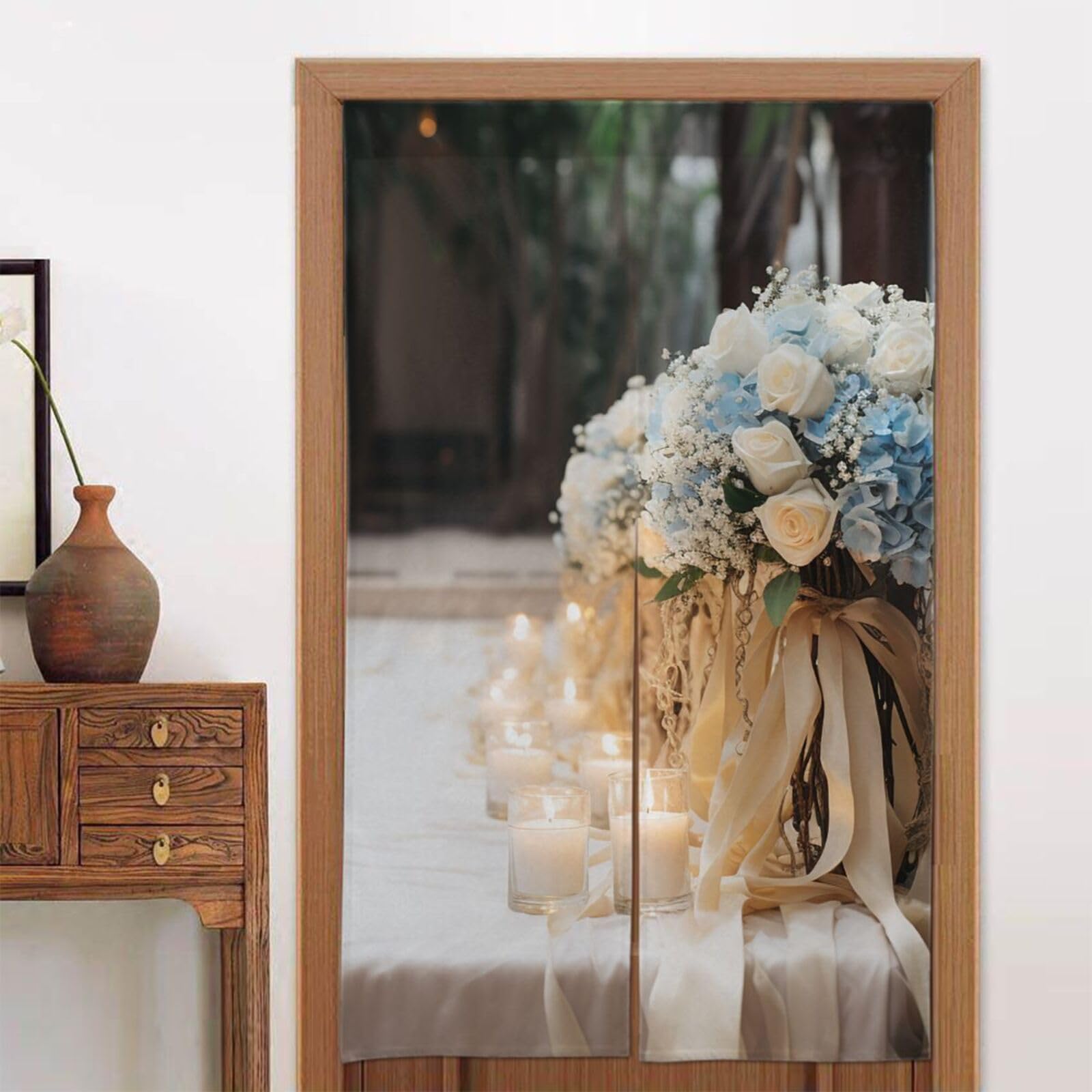 Rideaux de porte de mariage et décoration Fengshui pour intimité de la chambre
