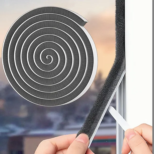 WEZKYLCG 20FT Brush Weather Stripping, Door Seal Strip for Door Frame, Self Adhesive Window Insulation Draft Stopper for Winter, Soundproofing Weatherstripping (Grey, 0.35'' Wide X 0.2'' Thick)