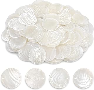 Capiz Shells Bulk 100pcs Natural 4cm Capiz Shell for | Soft natural luster, double-hole design, ideal for wall decor, jewelry, DIY crafts projects