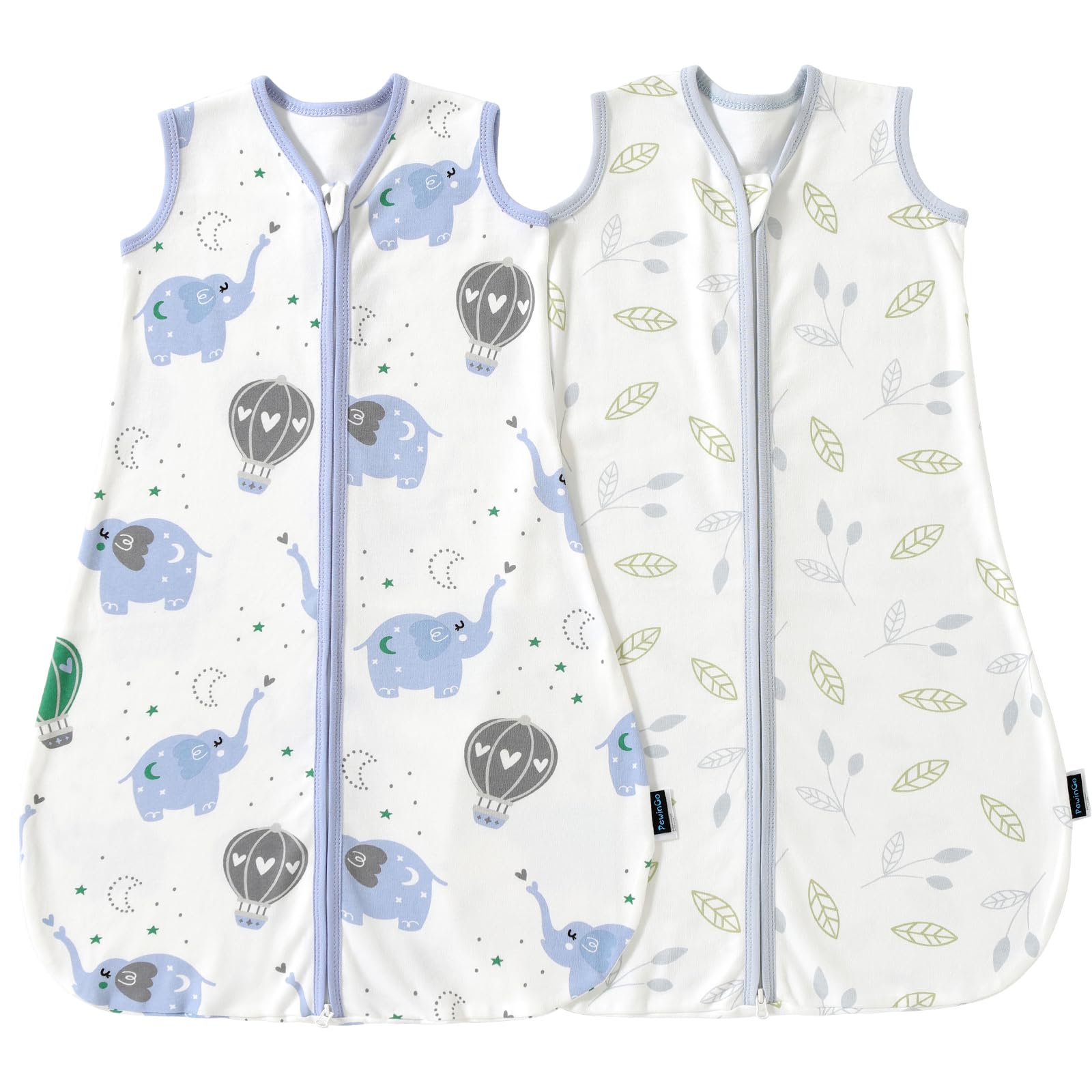 Sacco Nanna Neonato 0.5 TOG 2 Pezzi 0-6 Mesi |in Cotone 100% | Coperta Indossabile con Doppia Cerniera | Morbido, Traspirante & Lavabile in Lavatrice